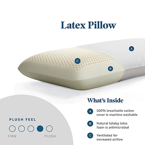 DAKSH 100% Natural Latex Regular Sleeping Bed Pillow, Soft Luxury Pillow for Side, Back and Stomach Sleepers, Medium Firmness Pillow, Breathable Inner Cotton Cover - (40 x 60 CM, White, Pack of 1) - Image 3