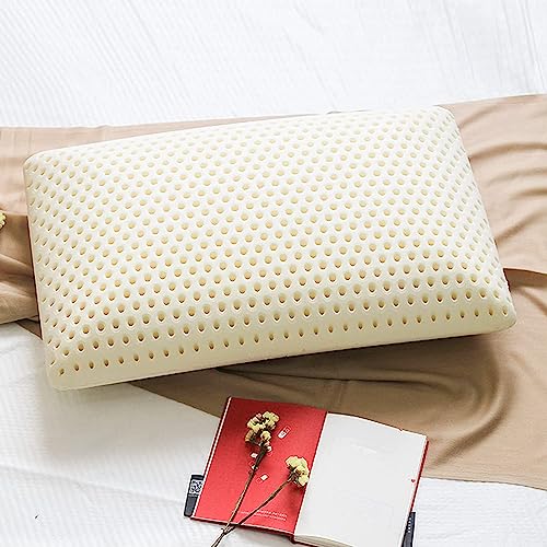 DAKSH 100% Natural Latex Regular Sleeping Bed Pillow, Soft Luxury Pillow for Side, Back and Stomach Sleepers, Medium Firmness Pillow, Breathable Inner Cotton Cover - (40 x 60 CM, White, Pack of 1) - Image 1