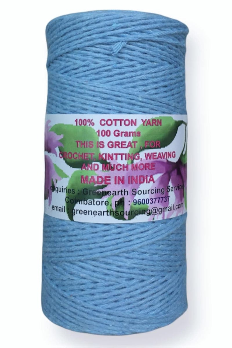 MARI - Recycled Cotton Crochet Yarn - Regular Yarn - Light Blue - 100 Grams - 200 Metres. - Image 2
