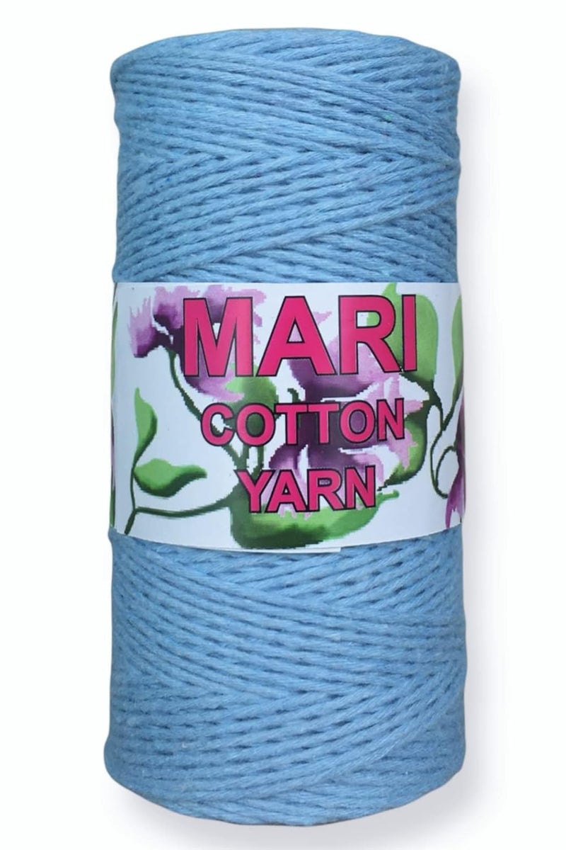 MARI - Recycled Cotton Crochet Yarn - Regular Yarn - Light Blue - 100 Grams - 200 Metres. - Image 1