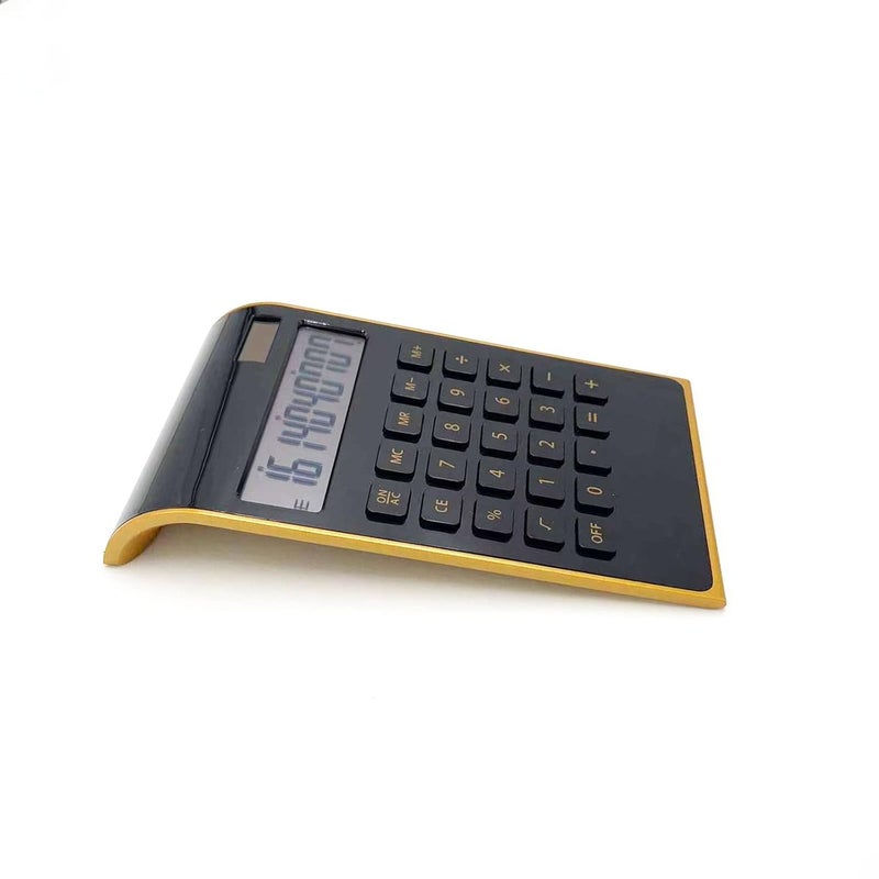 Benkaim Solar Gold Standard Function Desktop Calculator LCD 10-Digit for Office, Home (Black) - Image 4