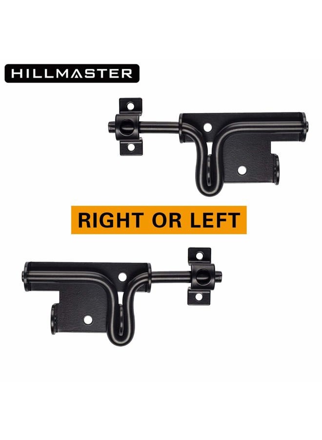 Hillmaster Slide Bolt Gate Latch for Wooden Fence Door Lock With Padlock Hole, Heavy Duty Sliding Lock, Black Barrel Bolt Latches Hardware for Wood Vinyl Fence Barn Shed - Image 3
