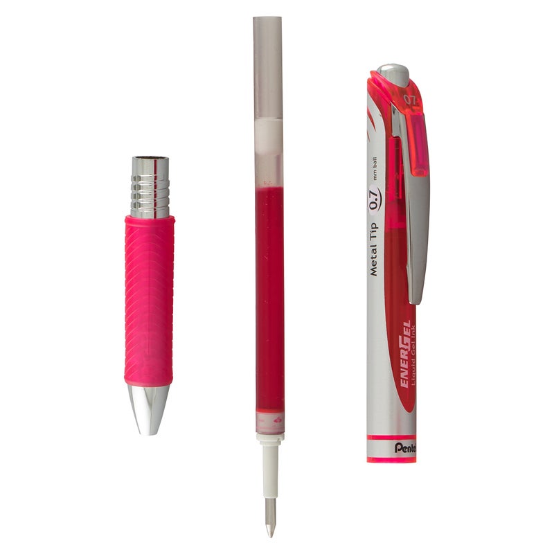 Pentel EnerGel RTX Retractable Liquid Gel Pen, (0.7mm) Metal Tip, Medium Line, Assorted Ink, 6-Pk (BL77BP6M1) - Image 5