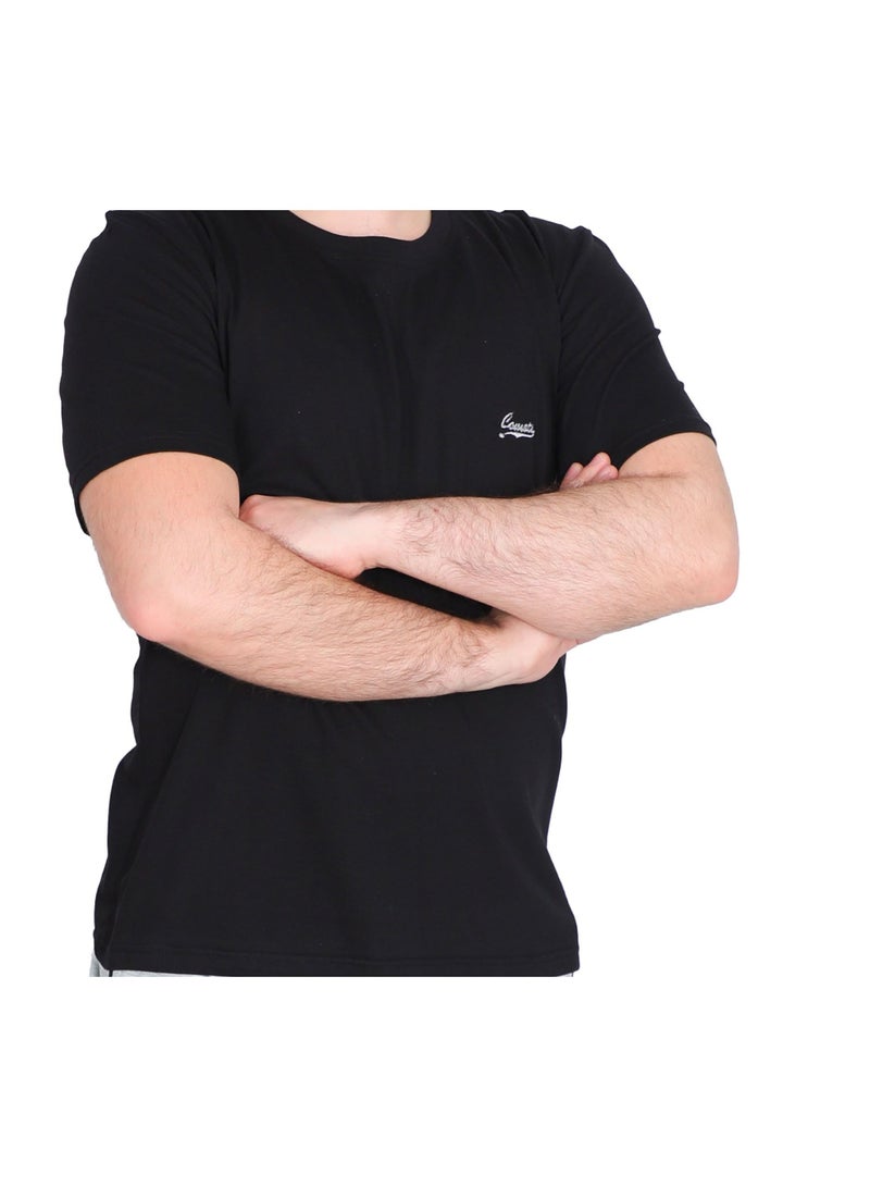 دعدوش  طقم تيشيرت وشورت قطني، طقم رياضي رجالي قطعتين شورت وتيشيرت، ياقة دائرية، ترنج رجالي صيفي - Image 4
