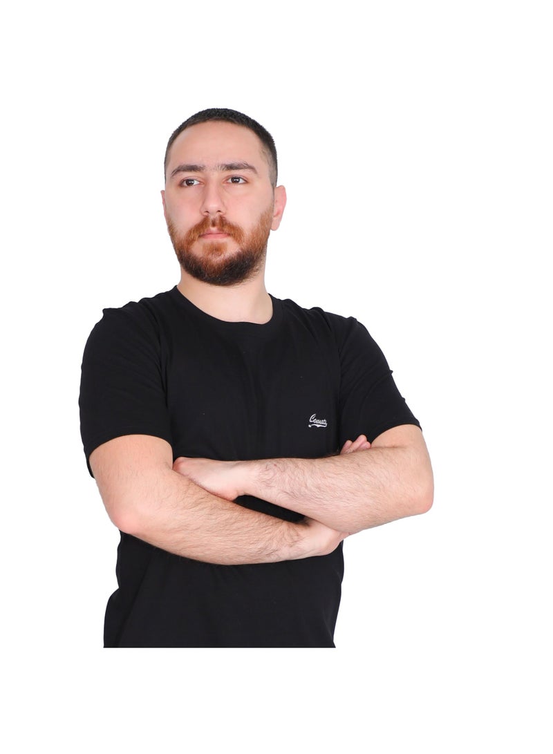 دعدوش  طقم تيشيرت وشورت قطني، طقم رياضي رجالي قطعتين شورت وتيشيرت، ياقة دائرية، ترنج رجالي صيفي - Image 5