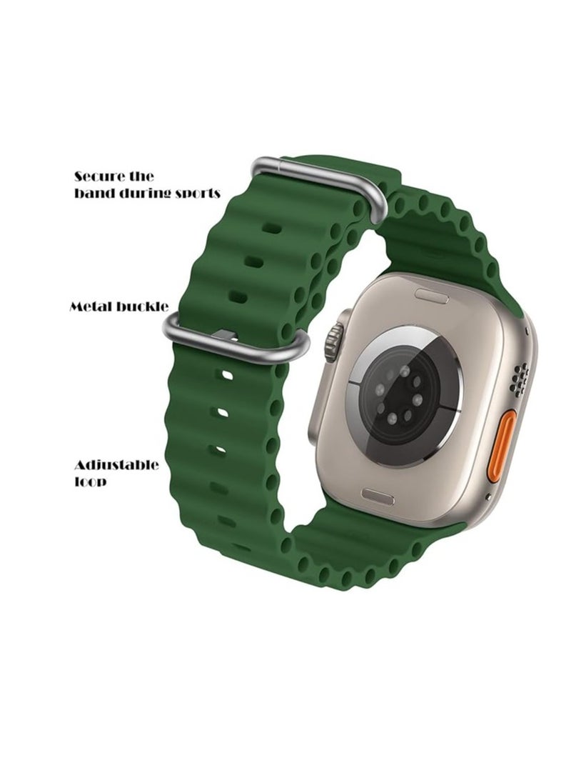 X8+ Plus Ultra Series 8 Smart watch 2.08 Inch IPS display NFC Bluetooth V5 Call Waterproof IP67 Wireless Charger - Green
