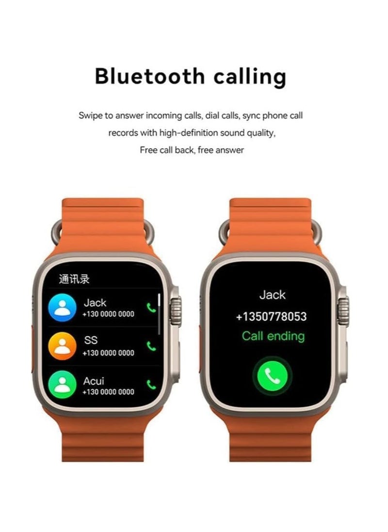 X8+ Plus Ultra Series 8 Smart watch 2.08 Inch IPS display NFC Bluetooth V5 Call Waterproof IP67 Wireless Charger - Green