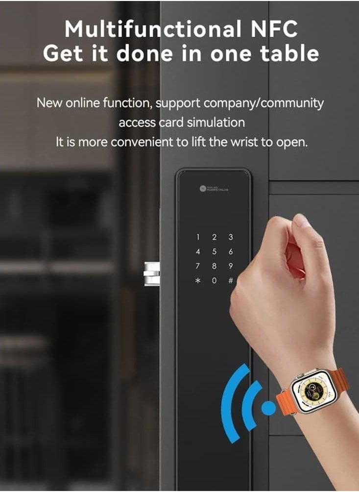 X8+ Plus Ultra Series 8 Smart watch 2.08 Inch IPS display NFC Bluetooth V5 Call Waterproof IP67 Wireless Charger - Green