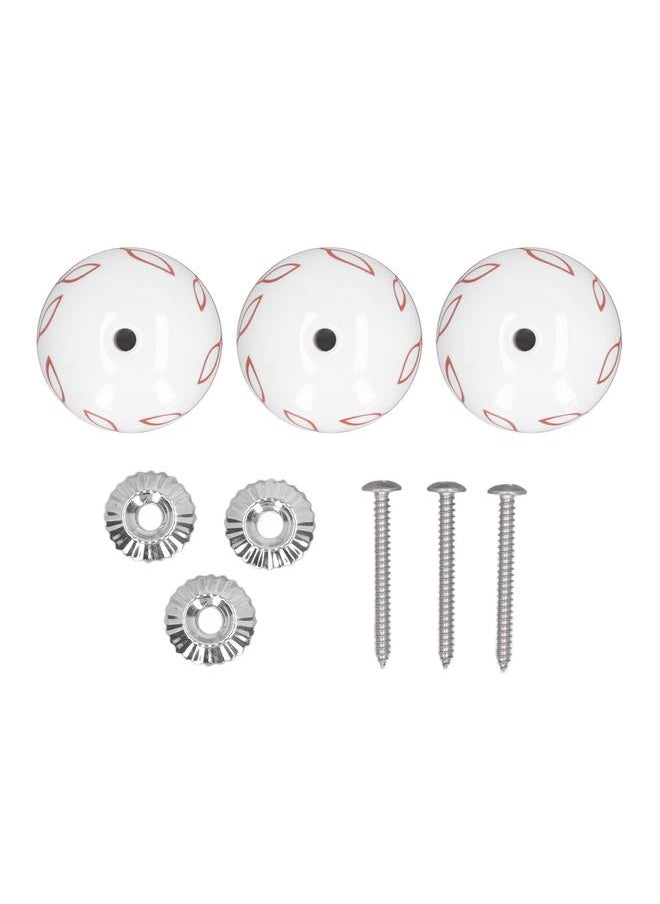 Thoraya 3Pcs Door Knobs Stainless Steel Ceramic Round Single Hole Drawer Handle Knob for Cupboard Wardrobe Closet  - Image 1