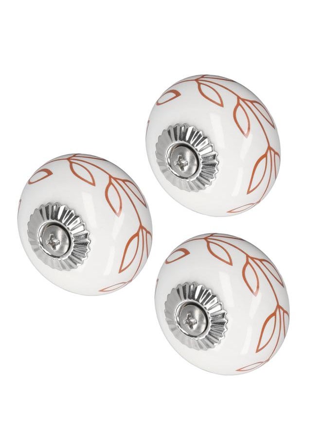 Thoraya 3Pcs Door Knobs Stainless Steel Ceramic Round Single Hole Drawer Handle Knob for Cupboard Wardrobe Closet  - Image 4
