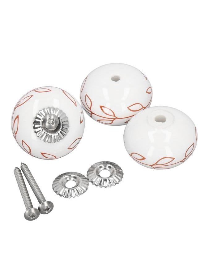 Thoraya 3Pcs Door Knobs Stainless Steel Ceramic Round Single Hole Drawer Handle Knob for Cupboard Wardrobe Closet  - Image 2