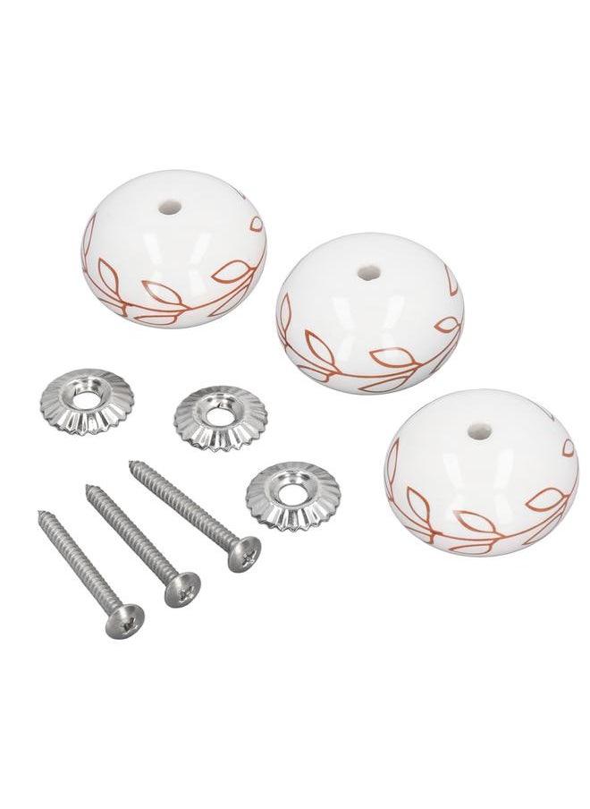 Thoraya 3Pcs Door Knobs Stainless Steel Ceramic Round Single Hole Drawer Handle Knob for Cupboard Wardrobe Closet  - Image 3