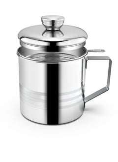 KASTWAVE 1.2L Oil Strainer Container, Stainless Steel Kitchen Cooking Oil Storage Pot Grease Keeper with Detachable Fine Mesh Filter  - Image 2