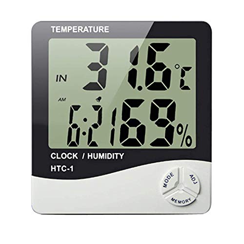 SHREE HANS CREATION HTC Room temperature with Humidity Incubator Meter and Accurate Temperature Indicator Wall Mounting LCD Digital Alarm Clock Monitor for Indoor/Outdoor (HTC-1) / (003) - Image 2