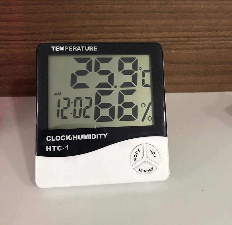 SHREE HANS CREATION HTC Room temperature with Humidity Incubator Meter and Accurate Temperature Indicator Wall Mounting LCD Digital Alarm Clock Monitor for Indoor/Outdoor (HTC-1) / (003) - Image 3