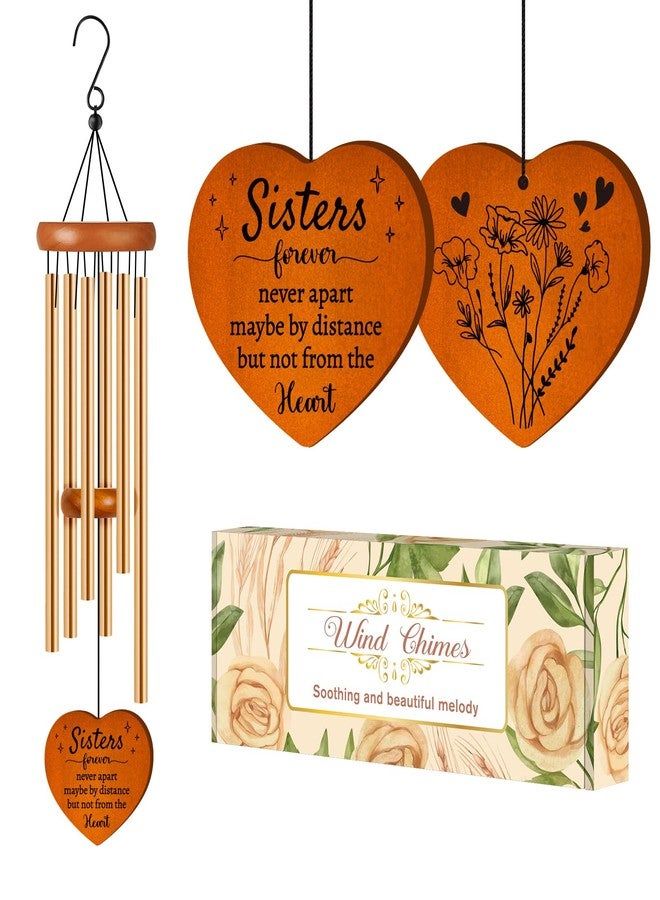 Damaigiift Sisters Gifts from Sister, Sister Birthday Gifts Wind Chime, Bestie Gifts for Women, Unique Sister Gifts for Birthday, Christmas, Mothers Day, Wedding, Graduation, Garden Decoration - Image 1