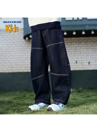 Skechers Kids Children's Pants Denim Jeans Winter Casual Cargo Pants Academy Blue 120