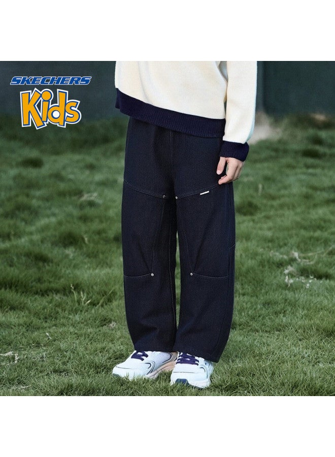 Skechers Kids Children's Pants Denim Jeans Winter Casual Cargo Pants Academy Blue 120 - Image 3