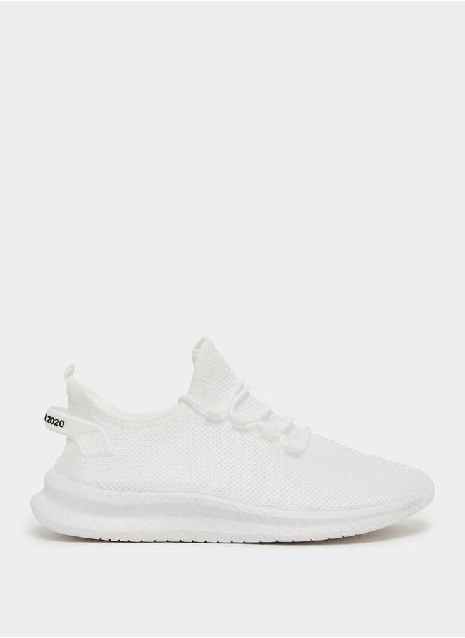 Styli Textured Knit Lace Up Sneakers  - Image 1