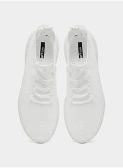 Styli Textured Knit Lace Up Sneakers  - Image 5