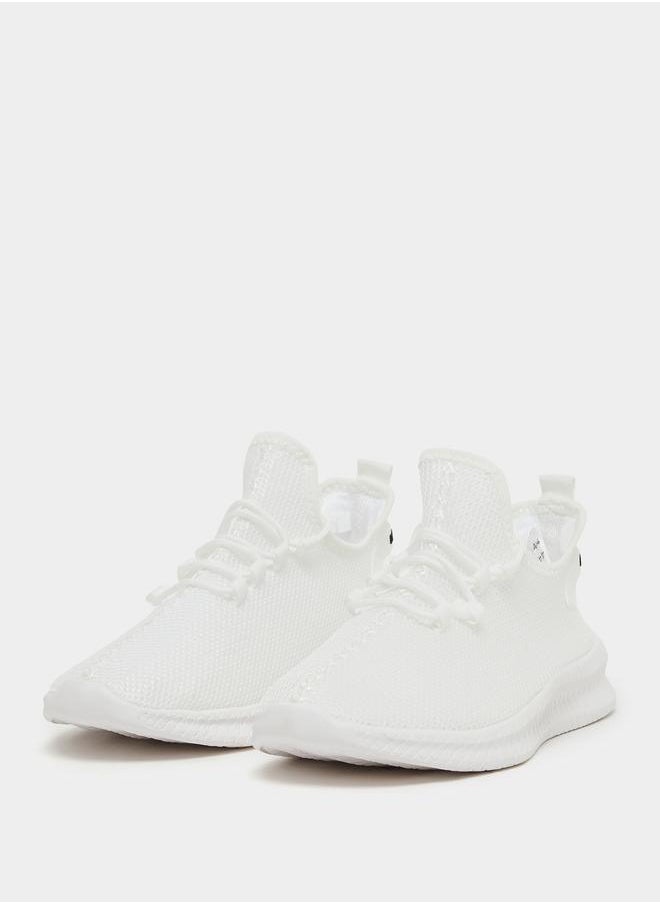 Styli Textured Knit Lace Up Sneakers  - Image 2