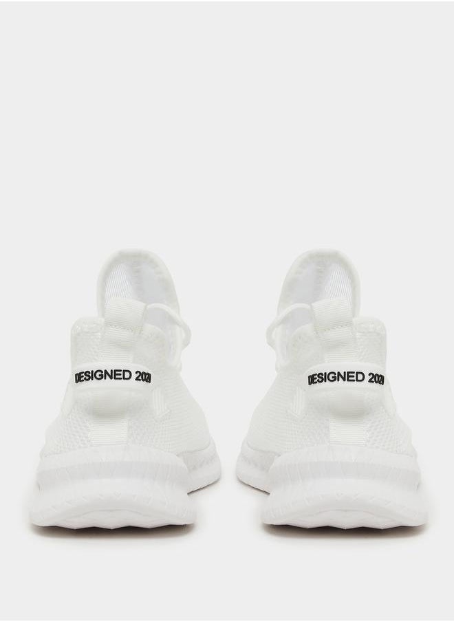Styli Textured Knit Lace Up Sneakers  - Image 4