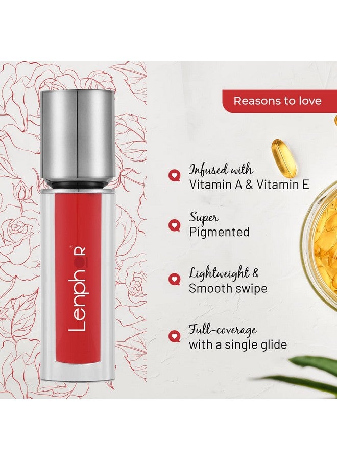 لينفور أحمر الشفاه السائل كولور مي أب غني بفيتامين A وE، ذو صبغات فائقة ومقاوم للتلطخ وغير لامع، أحمر 2 مل - Image 2