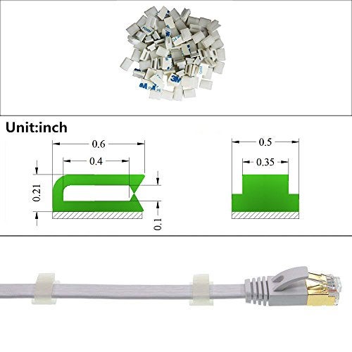 Coopache Ethernet Cable Clips Adhesive, Wire Clips Holder, Self Adhesive Wire Clips Management for Home and Office (100 Pieces) (White) - Image 5