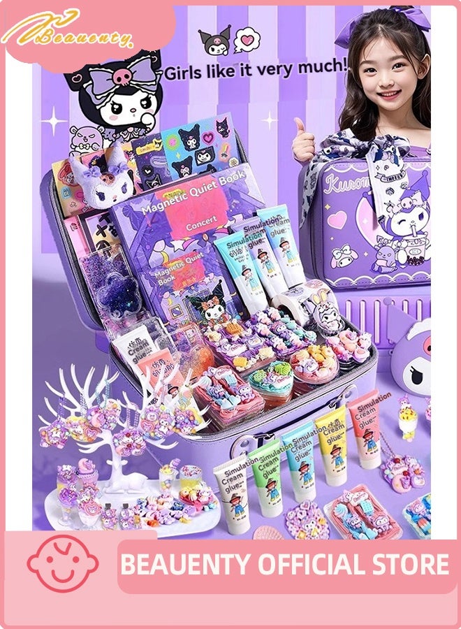 بيوينتي 1235 جهاز كمبيوتر شخصي DIY المجلدة كريم الطين الغراء مجموعة، محاكاة DIY صنع مجموعة الحرف الفنية مع ملصقات الكرتون، الملحقات، سلاسل المفاتيح مع صندوق التخزين للهدايا - Image 2