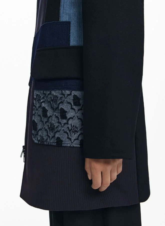 ديسيجوال معطف مرقع مستقيم