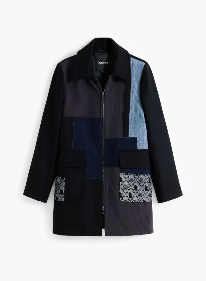 ديسيجوال معطف مرقع مستقيم