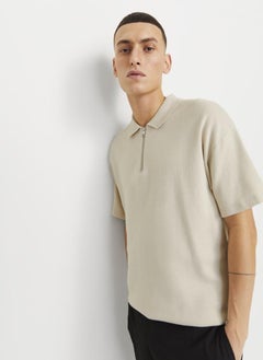 JACK & JONES Jjtroy Essential Zip Detailed Knitted Polo Shirt  - Image 3