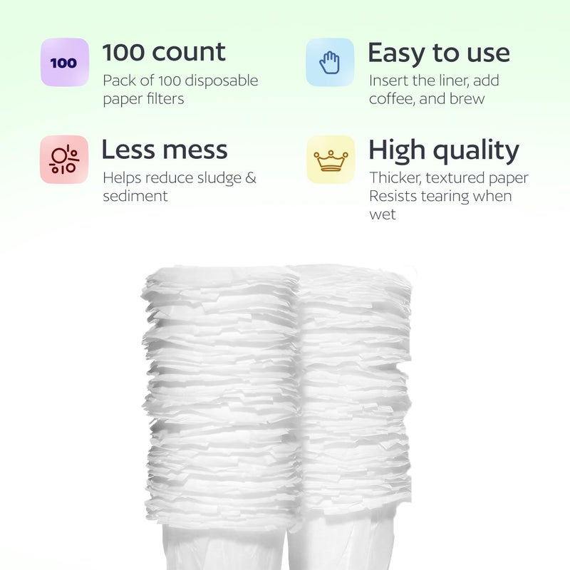 GoodCups Disposable K Cup Filters, 100 Count Disposable Paper Filters for Keurig Reusable K Cups, White - Image 3