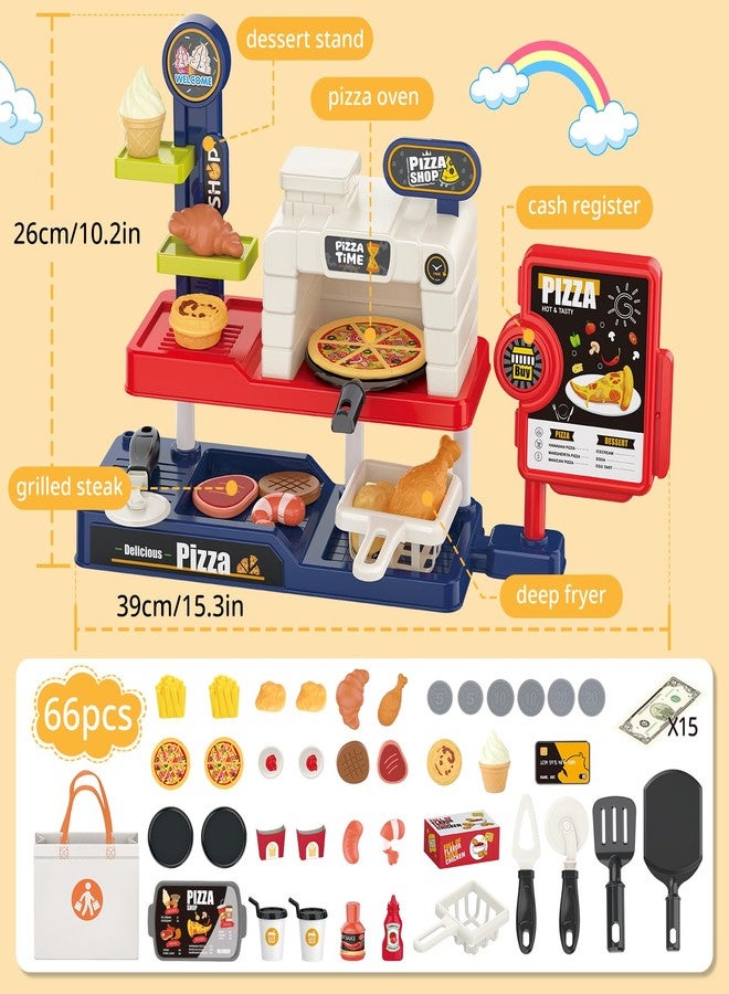 deAO Pretend Play Store Pizza Play Set for Kids, Realistic Pizza Pie Pretend Play Food,Slice and Serve Plastic Kitchen Cooking and Cutting Playset (Red) - Image 3