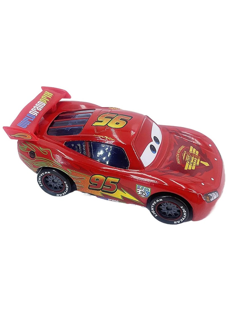 لعبة سيارة من خليط معدني مصبوبة بمقياس 1:55 من كارز ريد ماكوين، مناسبة لأعياد ميلاد الأطفال والأولاد - Image 3