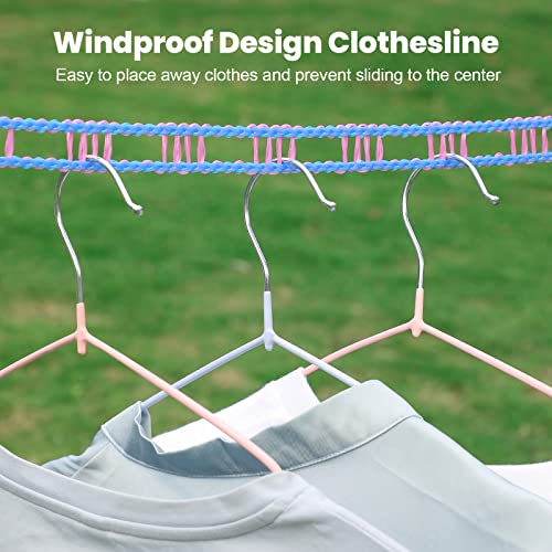 HISAFA 3-Pack Windproof Clothesline with Hooks – Super Strong and Durable, PE Material, 16ft – Ideal for Indoor/Outdoor Use & Travel - Image 2