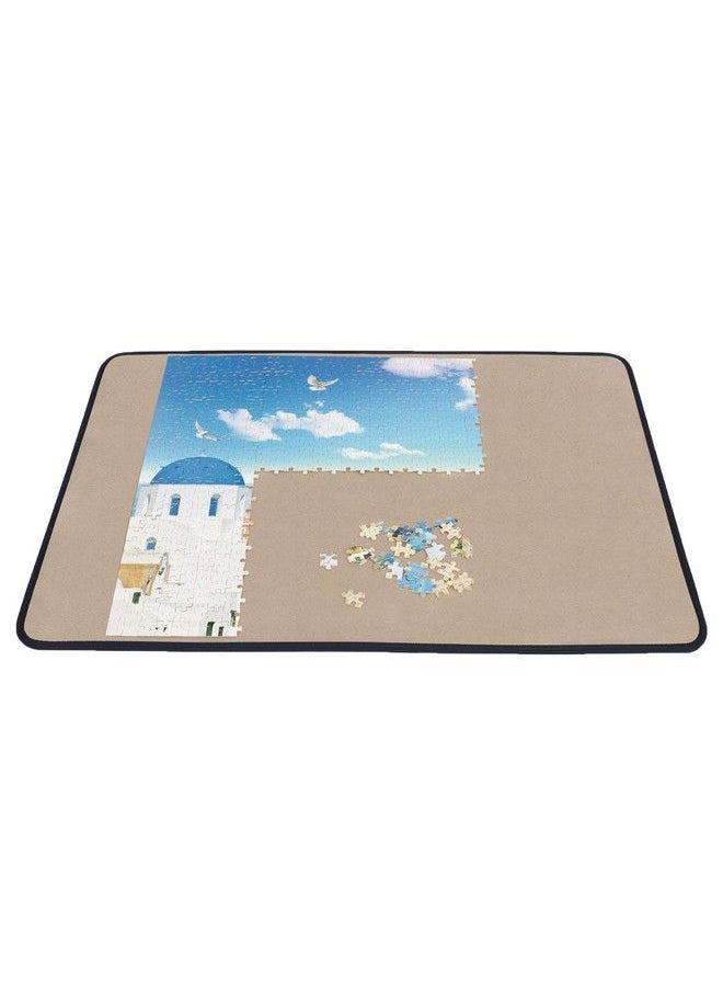 Becko US Becko Jigsaw Puzzle Board Portable Puzzle Mat For Puzzle Storage Puzzle Saver Non Slip Surface Up To 1000 Pieces (Khaki)  - Image 1