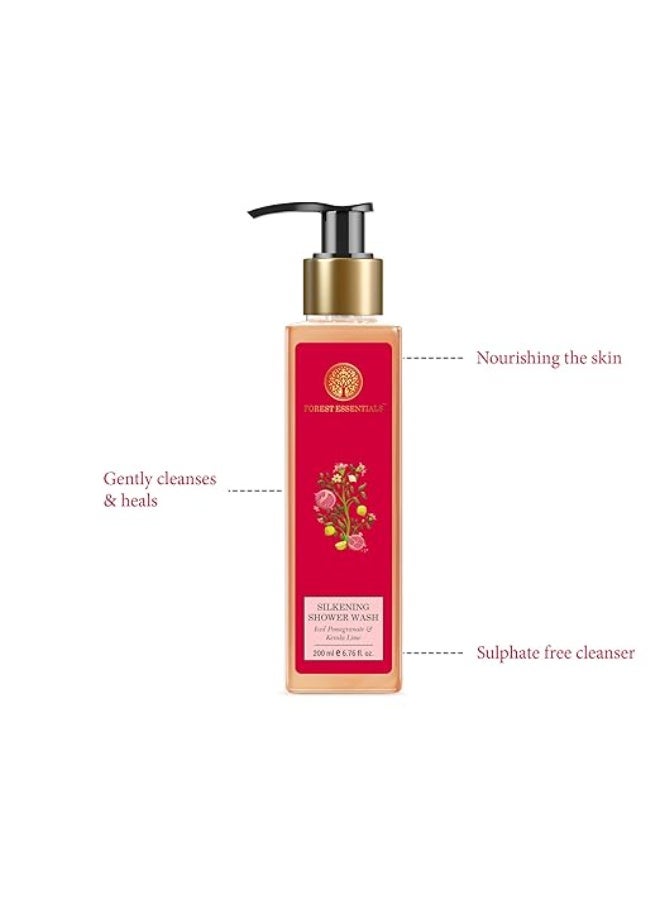 Forest Essentials Shower Wash Iced Pomegranate & Kerala Lime | Sulphate-Free Ayurvedic Body Wash | Softens, Scents & Hydrates Skin - Image 2