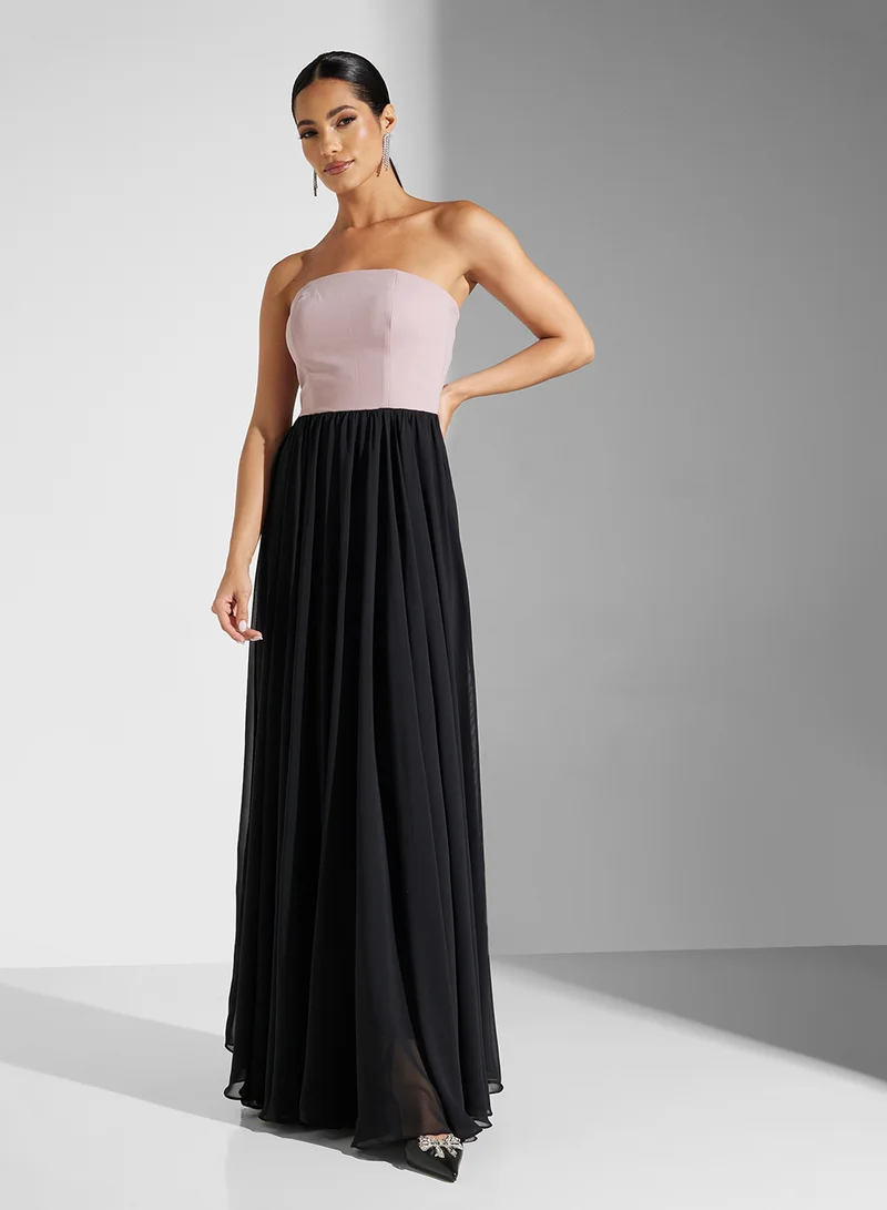 Akadia Fashion Strapless Peplum Dress