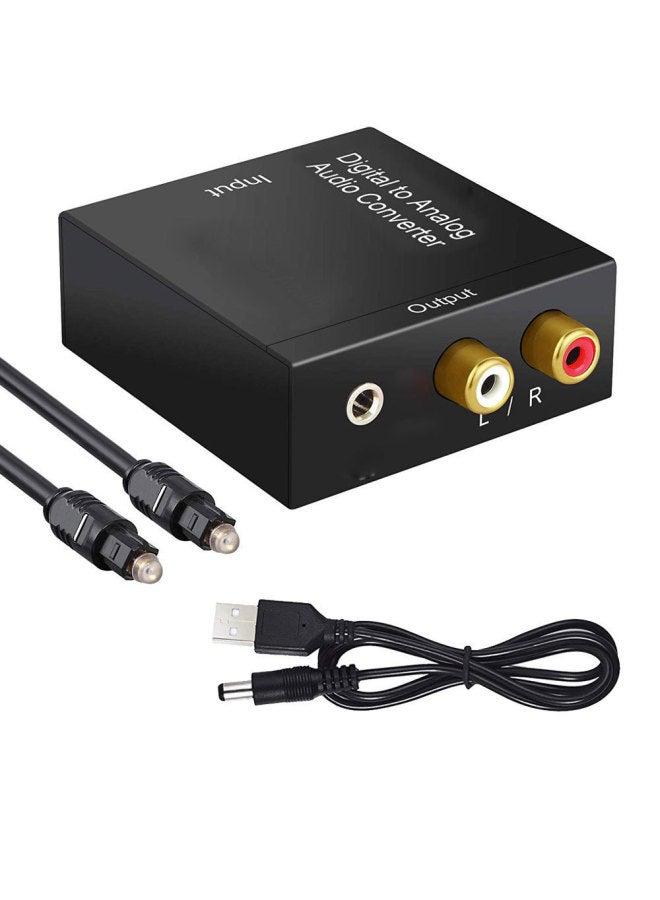 Direct Sales Digital To Analog Audio Converter Upgraded Version With 3.5MM Headphone Interface Analog To Digital-Color:Host + Power Supply + Optical Fiber + Manual - Image 1
