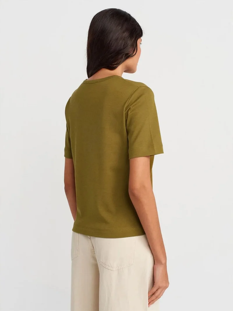 ديلفين DILVIN Women's Cotton V-Neck T-Shirt