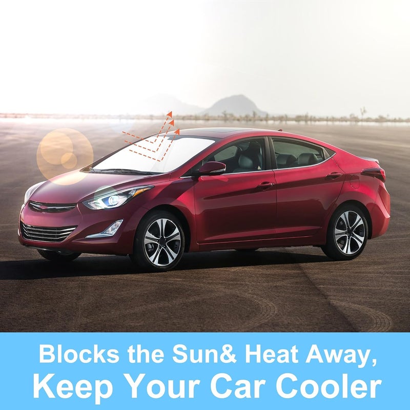 TINGLU Sun Shade for Hyundai Elantra 2011-2016 Accessories Windshield Sun Shade Window Shade UV Rays Protection Sun Visor Cover with Steering Wheel Sunshade Storage Bag - Image 5