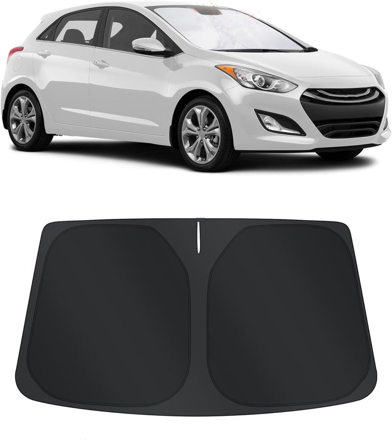 TINGLU Sun Shade for Hyundai Elantra 2011-2016 Accessories Windshield Sun Shade Window Shade UV Rays Protection Sun Visor Cover with Steering Wheel Sunshade Storage Bag - Image 1