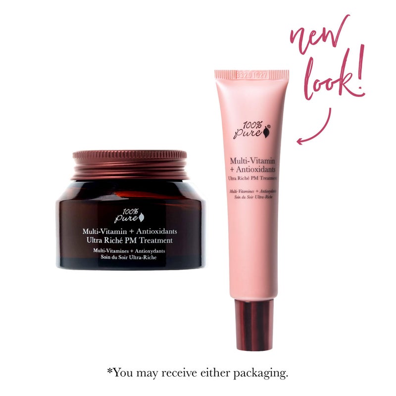 100 % Pure 100% PURE Multi-Vitamin + Antioxidants Ultra Riche PM Treatment Skin Renewing Night Cream Vitamin C & Retinol Facial Moisturizer, Powerful Anti-Aging Moisture Replenishment - 1.5 oz - Image 4