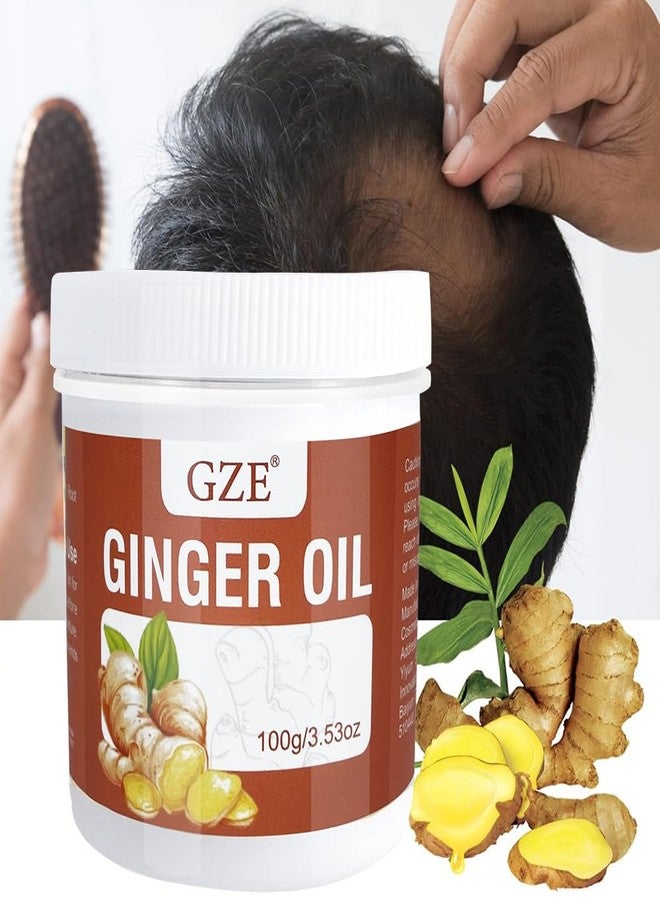 GZE Solid Ginger Oil Hair Growth Grease- Solid Hair Oil for Scalp Massage - Make Your Hair Shiny and Softer - Image 2