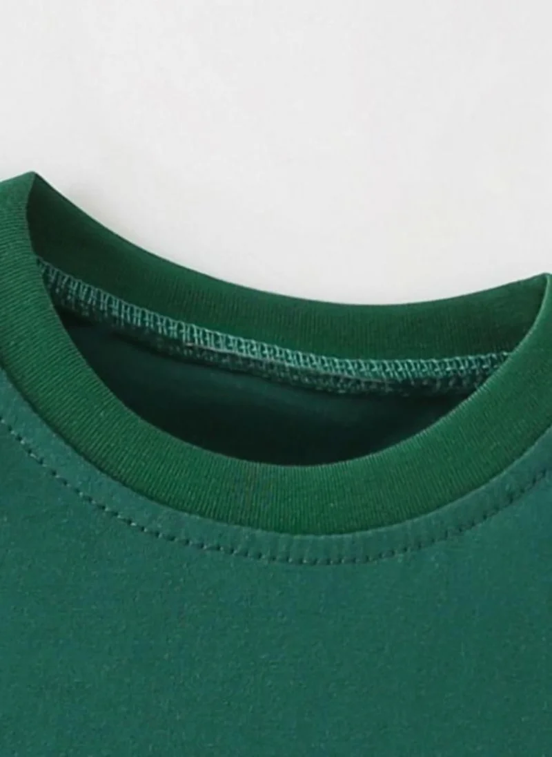 يونيكي Green Graphic Print Round Neck T-shirt