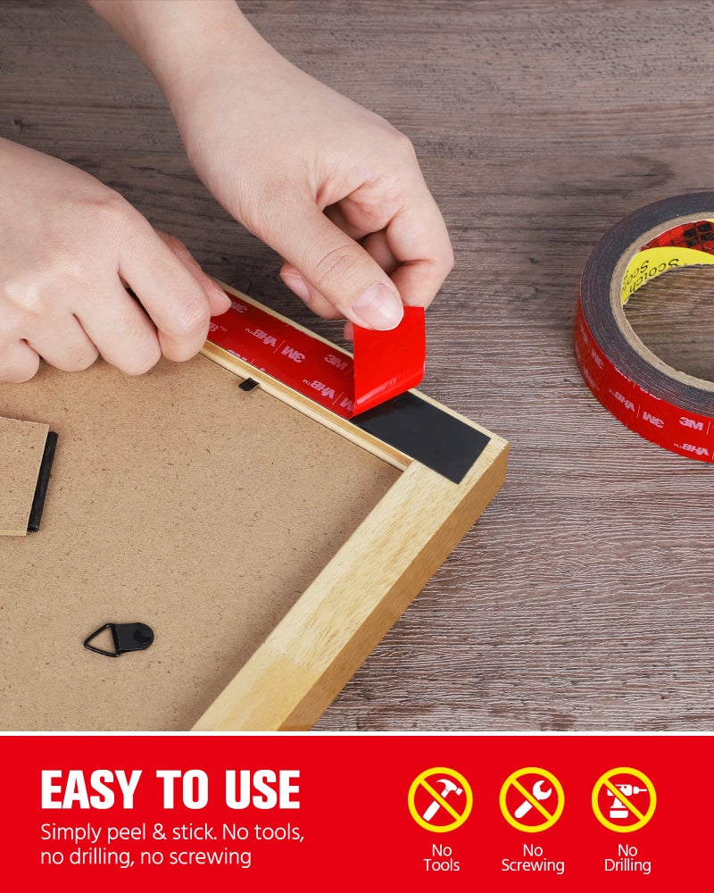 HitLights Double Sided Tape Heavy Duty (2 Pack), Waterproof Strong Mounting Adhesive Tape for Walls, Car, Home Decor, Office Decor, Made of 3M VHB Tape (16.4FT x 0.94IN) - Image 4