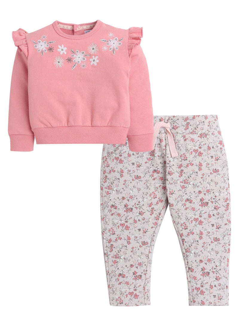 Dirkje Girls Floral Sweatshirt & Joggers Set - Image 3
