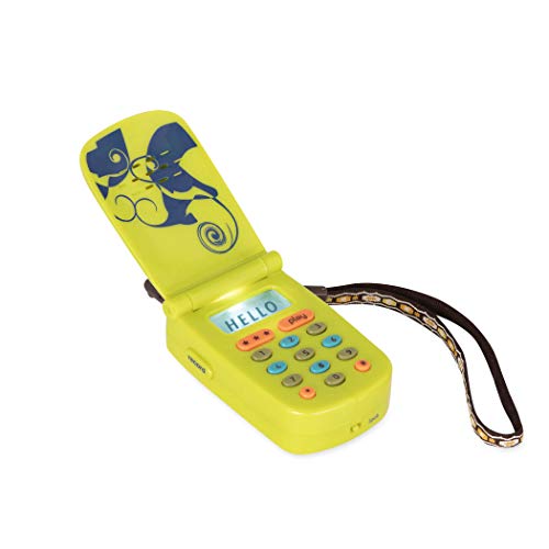 B. toys – Hellophone Lime – Interactive Pretend Toy Cellphone for Kids with Lights, Sounds, Tunes, Message Recording Function – Fun-Filled Educational Entertainment – 10+ Months - Image 1