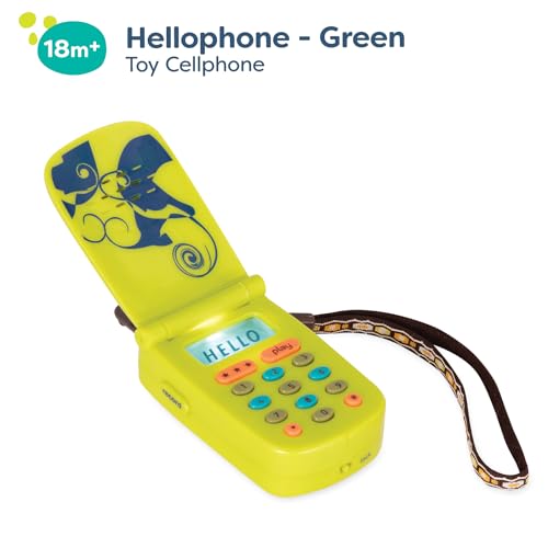 B. toys – Hellophone Lime – Interactive Pretend Toy Cellphone for Kids with Lights, Sounds, Tunes, Message Recording Function – Fun-Filled Educational Entertainment – 10+ Months - Image 3